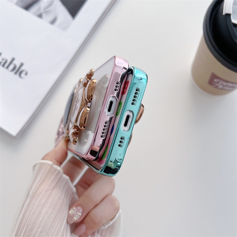 Ốp Điện Thoại Mềm Trong Suốt In Hình Phi Hành Gia Hoạt Hình 3D Có Giá Đỡ Cho iPhone 11 12 13 Pro Max