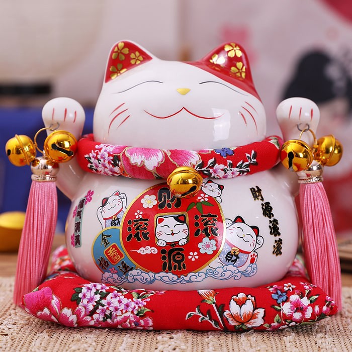 Mèo thần tài 14cm Tấn Tài Tấn Lộc gốm sứ cao cấp - Mèo may mắn chiêu tài | BigBuy360 - bigbuy360.vn