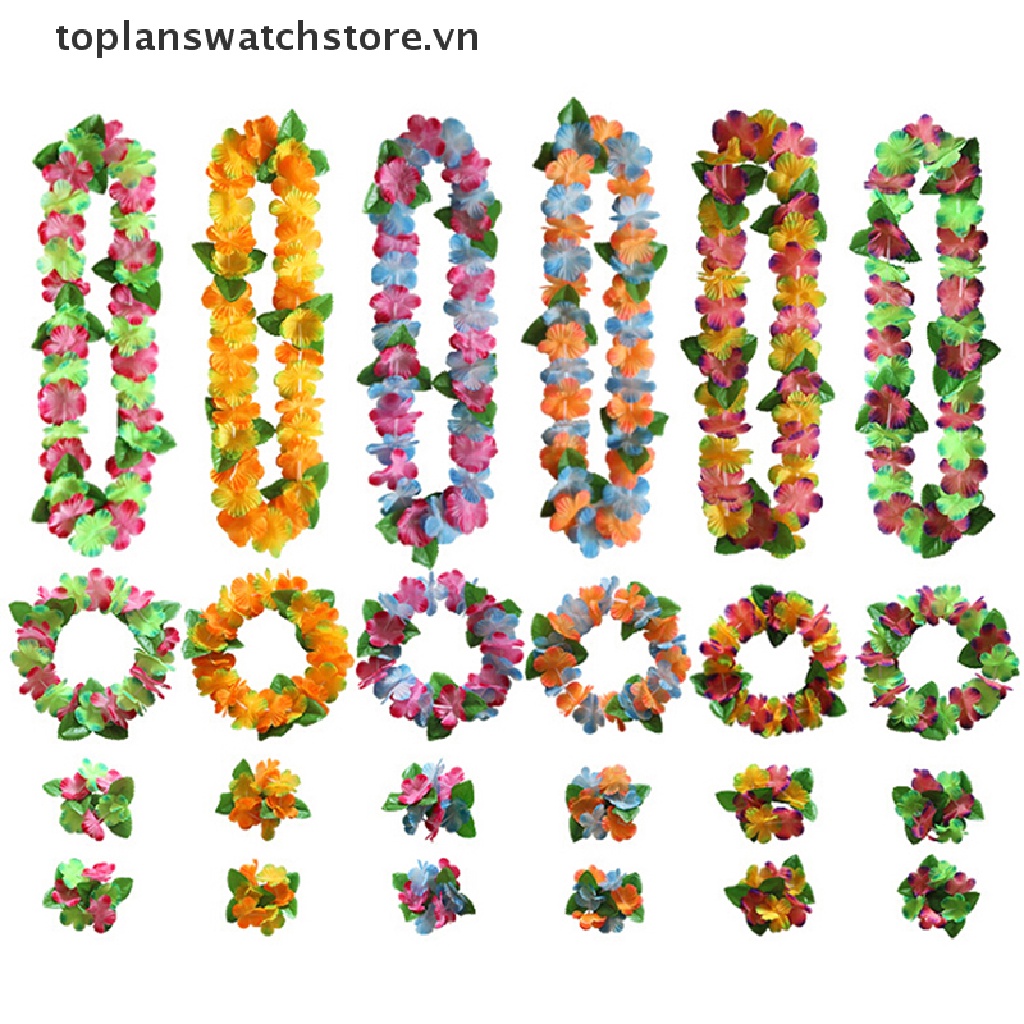 Set 4 Vòng Cổ Hoa Phong Cách Hawaii Thời Trang Cho Nữ