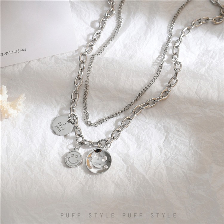 Vòng Cổ Hai Lớp Mặt Cười B0024 Cá Tính