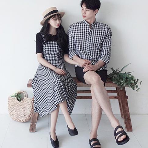 Áo đôi áo cặp 🎀FREESHIP🎀 Set áo váy sơ mi đôi caro nam nữ cao cấp chất đẹp - AV41 (có ảnh thật) ST