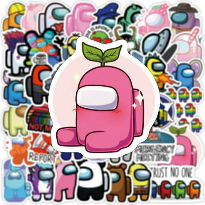 Set 10 miếng dán tatoo hình xăm Noel và sticker Among Us chống thấm