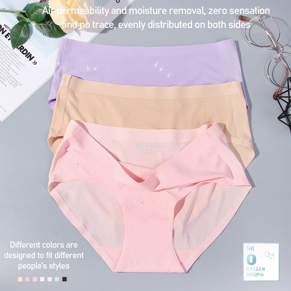 WONDERFUL Female Breathable Underwear Underpants Bikini Panties Mesh Hipster Panty Women Fashion Lingerie Low Waist Stretch/Multicolor