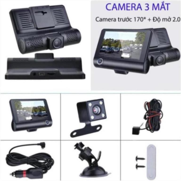Camera hành trình ô tô 3 mắt X005 4 inch fullHD 1080p,camera sau chống nước-BM31 - BẢO HÀNH 6 THÁNG FREE SHIP