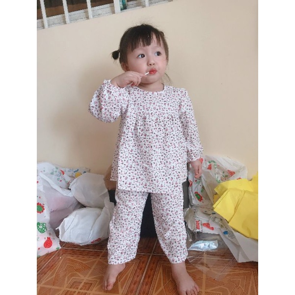 Bộ hoa nhí tay cánh tiên dễ thương cho bé❤️FREESHIP❤️Đồ bộ bé gái từ 3kg-18kg chất thô cara