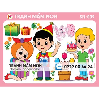 Decal mầm non- GÓC SINH NHẬT khổ to 127x80