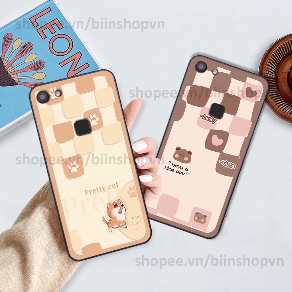 Ốp Vivo V7 / V7 Plus / V7+ caro trái tim nhiều màu sắc, đầy cá tính, khẳng định phong cách