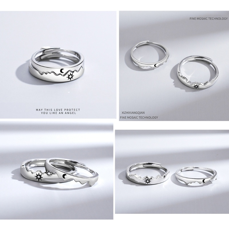 Bộ nhẫn đôi mạ đồng khắc chữ ONERI You Are My Sun &amp; Moon
