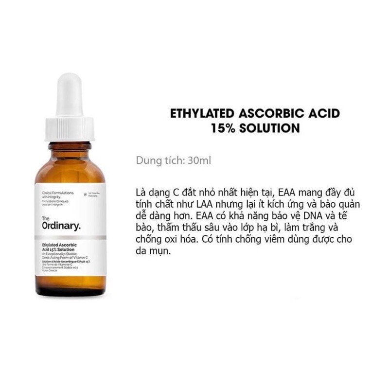 Serum sáng da - Ethylated Ascorbic Acid 15% Solution – The Ordinary 30ml