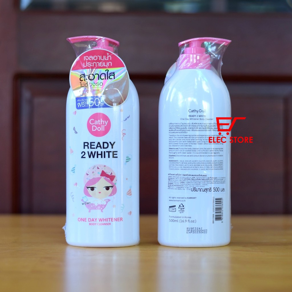 Sữa tắm Ready 2 white one day whitener Cathy Doll 500ml Thái Lan