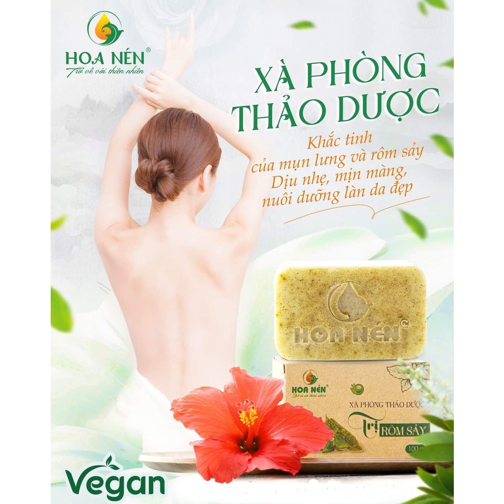 Xà Phòng Thảo Dược Hoa Nén 100g - Chăm sóc làn da an toàn, giúp da mềm mịn, ngăn ngừa rôm sảy, mụn nhọt