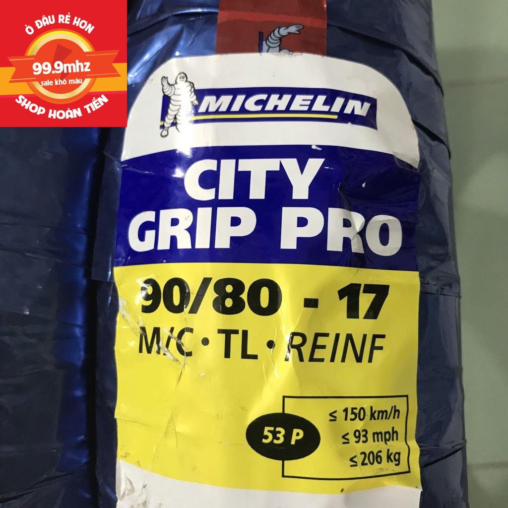 Vỏ Xe Máy, Lốp Xe Máy Michiline City Grip Pro 90/80-17 LT: Bánh sau Ex 2010 Độ bánh to Chống Đinh (Ko dùng ruột)