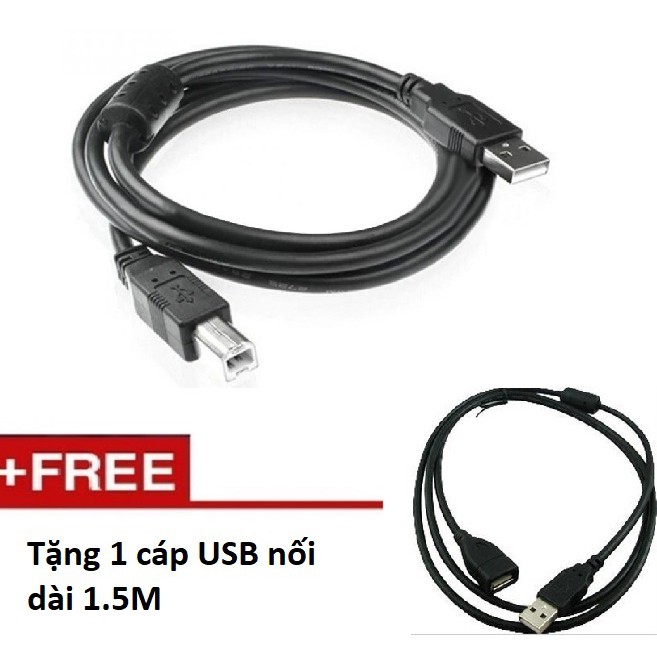 Cáp máy in cổng USB dài 5M chống nhiễu Tặng cáp USB nối dài 1.5M