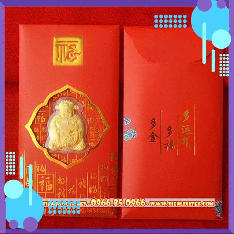 Phong bao lì xì thần tài làm vật phẩm đồ thờ cúng may mắn lấy lộc Bao đẹp mẫu mới 2022