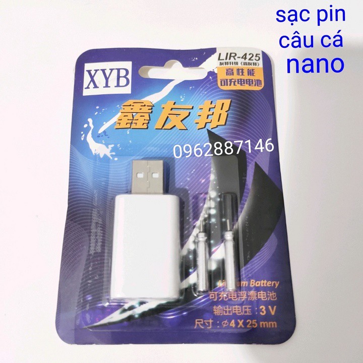 sặc pin câu đài tặng 2 pin nano câu cá