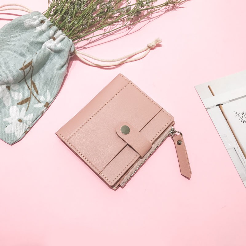 Ví Ngắn Mỏng Đựng Tiền Xu Có Khóa Kéo Dành Cho Nữ