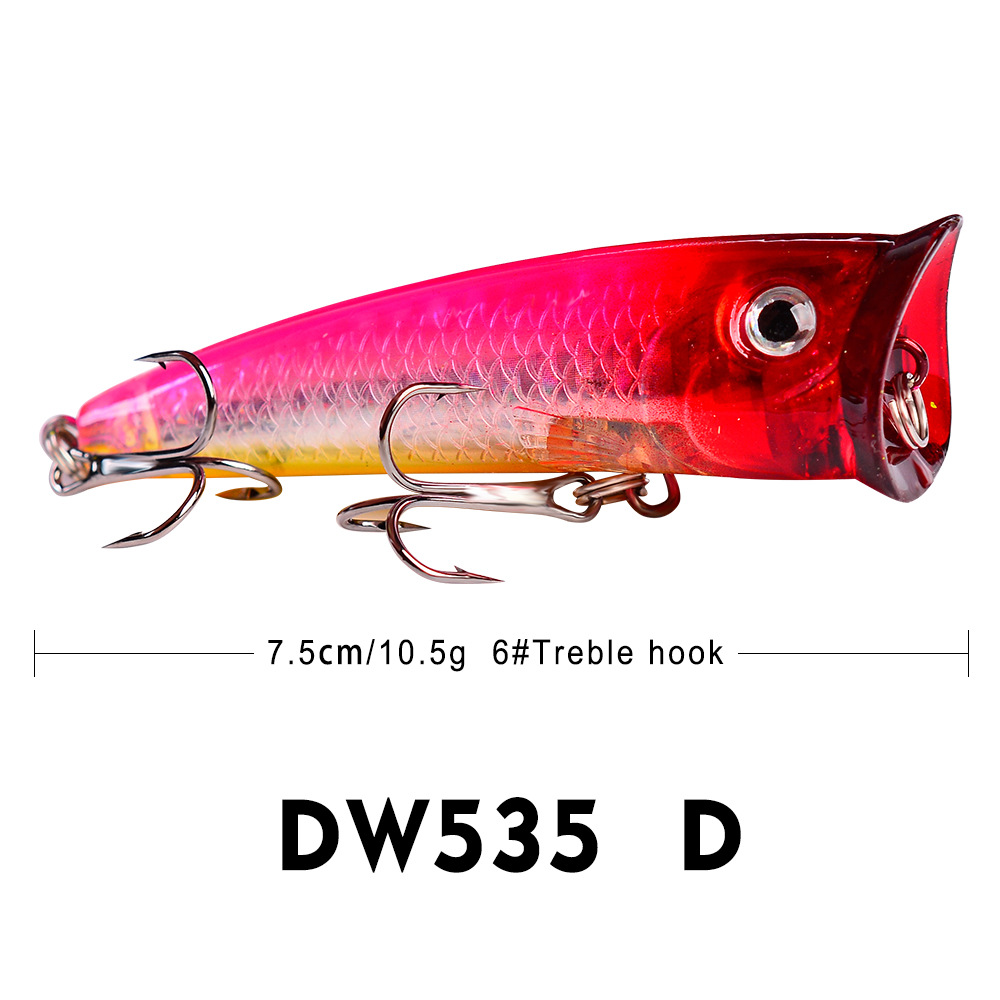 Lavia （COD）75mm/10.5g Floating Popper Lure Large Size Popper Sea Fishing Lure Top-water Shallow Artificial Wobbler Plastic Fishing Hard Bait