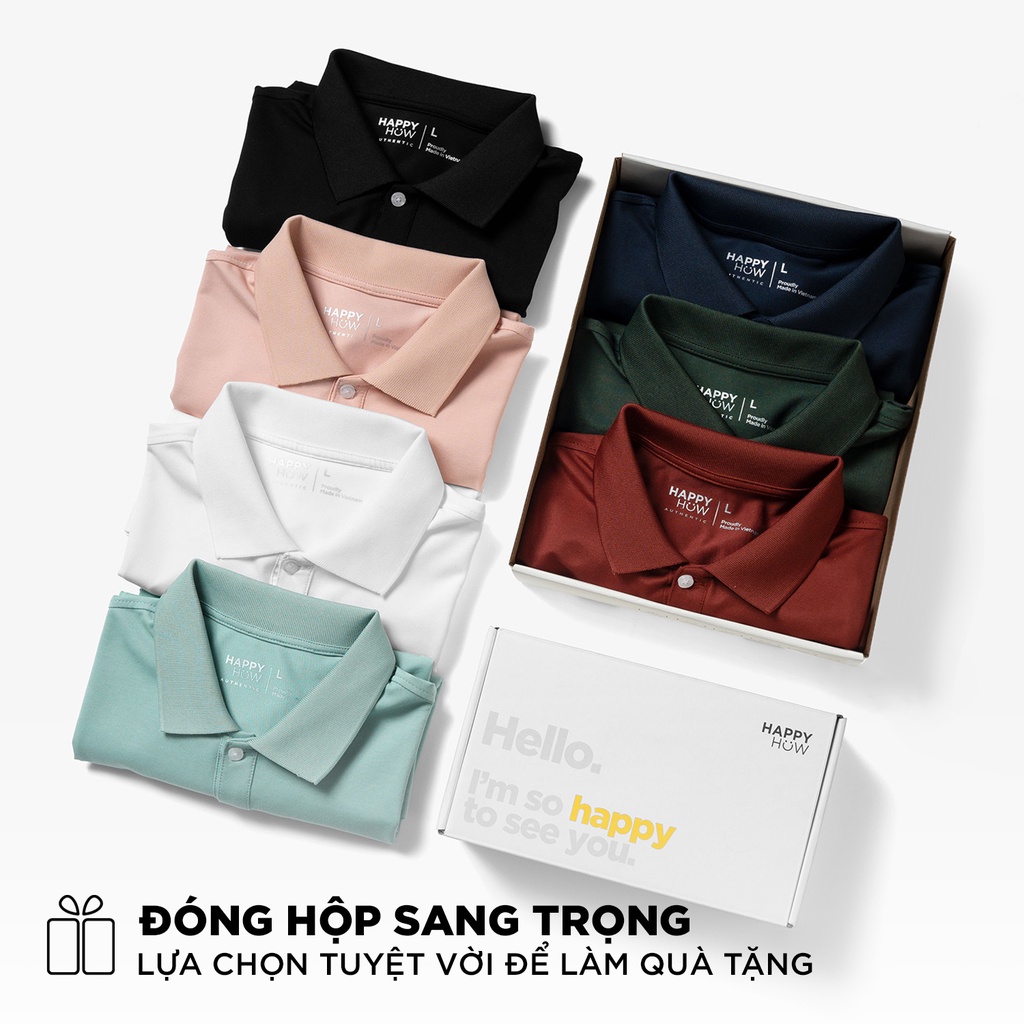 Áo thun POLO nam cổ bẻ BASIC CVC vải cá sấu Cotton kháng khuẩn, chống nhăn, thoáng mát - HAPPYHOW