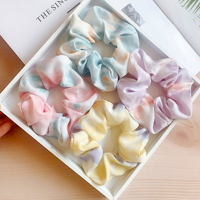 Dây buộc tóc nhuộm màu cầu vồng xinh xắn