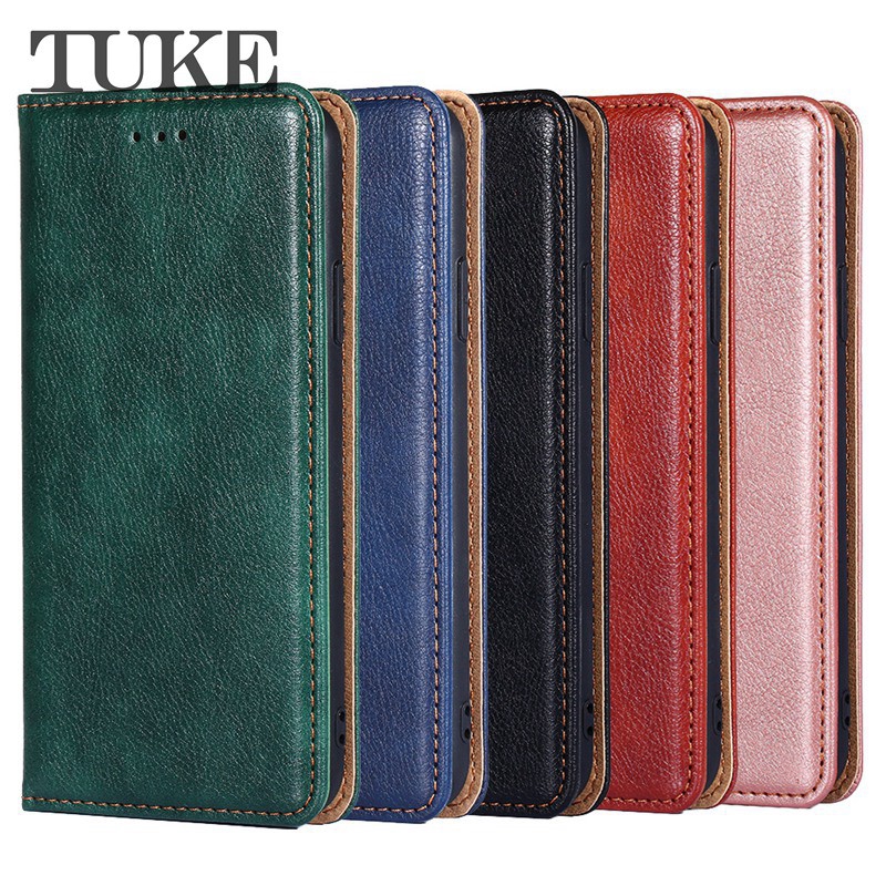 TUKE Phone Cover For Sony XZ1 XZ2 XZ4 Compact XZ3 XZ Premium Z4 Z5 Plus Pure Color Magnetic Attraction Holster Flip PU Leather Wallet Case