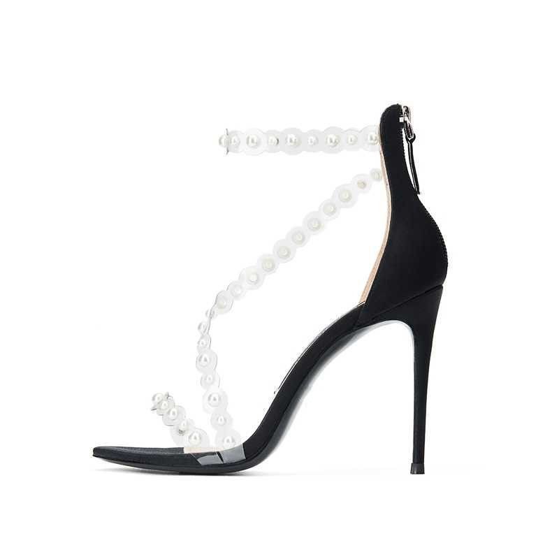 ▲✳✲2021 new net celebrity, the same design, niche temperament, transparent one-word sandals, female stiletto heels