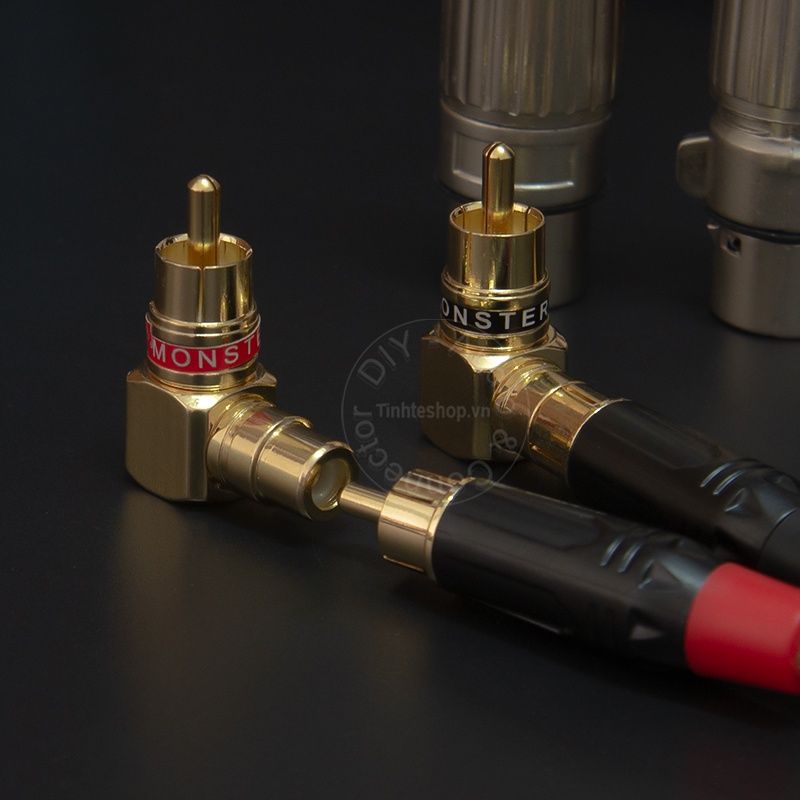 Jack AV đực cái vuông góc nhân đồng mạ vàng 24K 1 chiếc