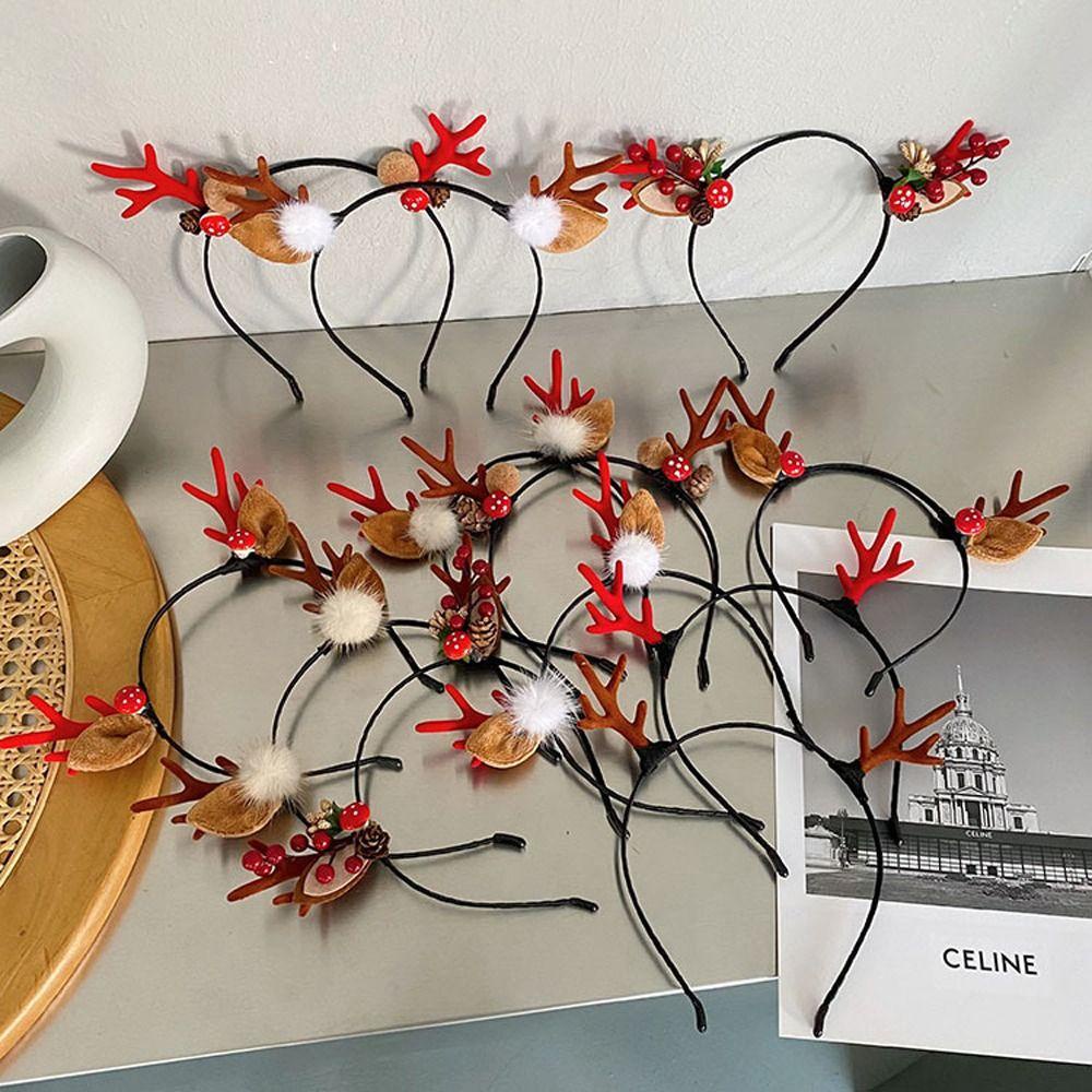 Băng Đô Cài Tóc Hình Sừng Tuần Lộc Giáng Sinh Dễ Thương Cho Bé Gái