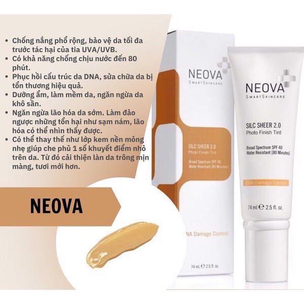 Kem chống nắng cho da dầu Neova Active Silic Sheer 2.0 SPF 40
