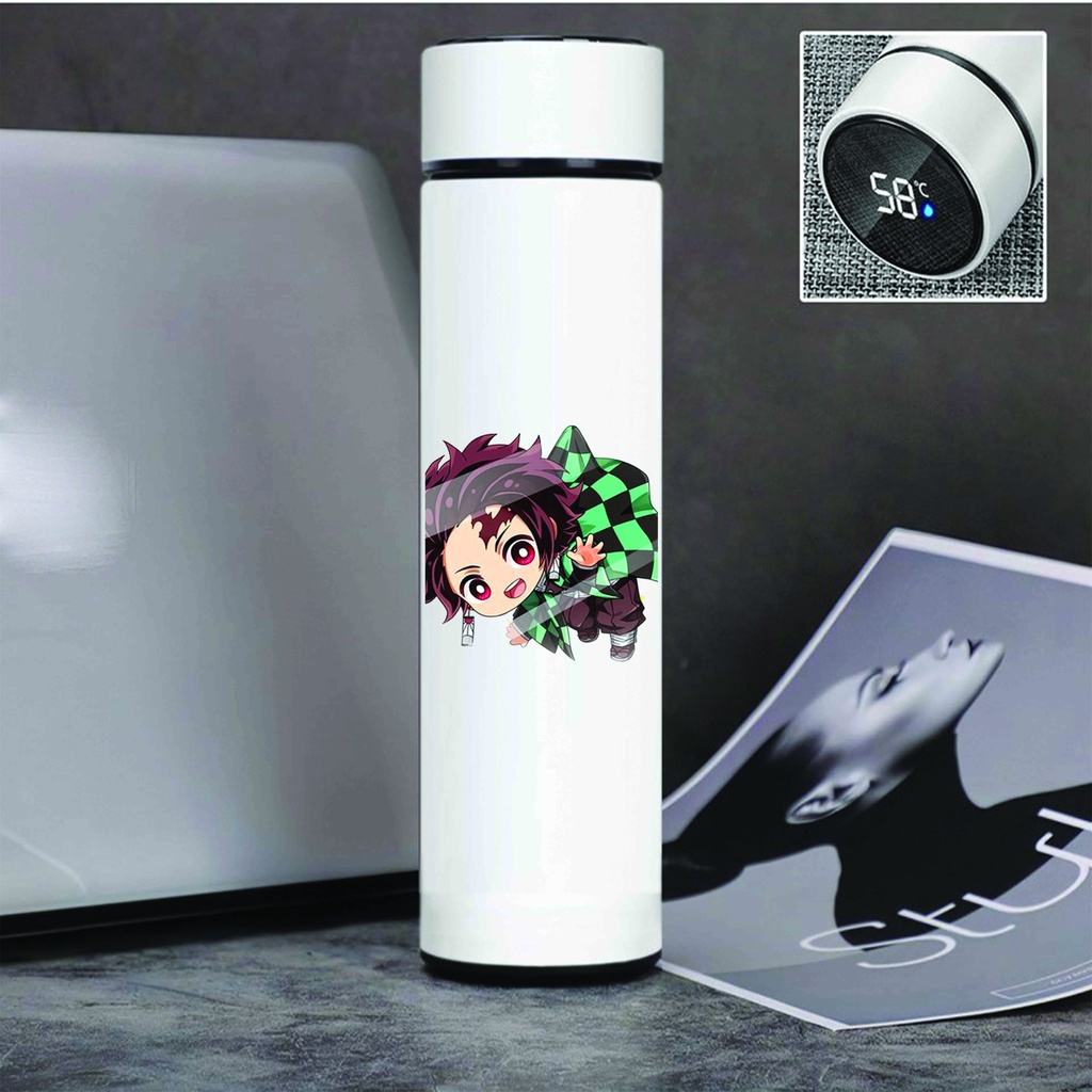 Bình giữ nhiệt đựng nước IN HÌNH KIMETSU NO YAIBA Thanh Gươm Diệt Quỷ ver TREO tiện lợi xinh xắn anime chibi