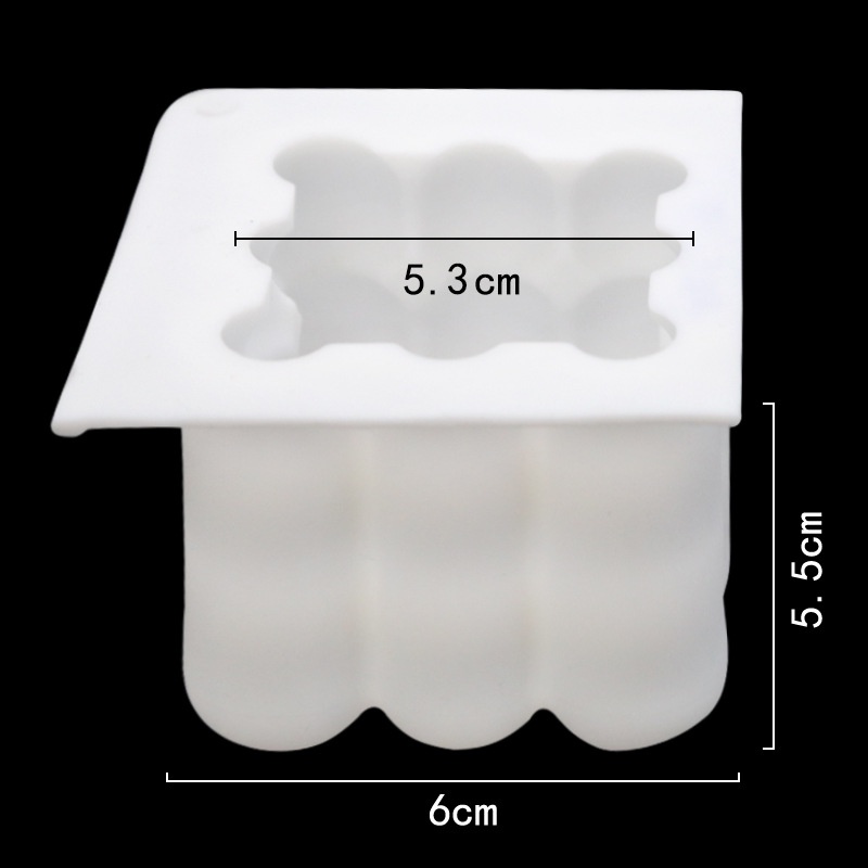 Khuôn Làm Nến Thơm Bằng Silicone Hình Khối Rubik 3D