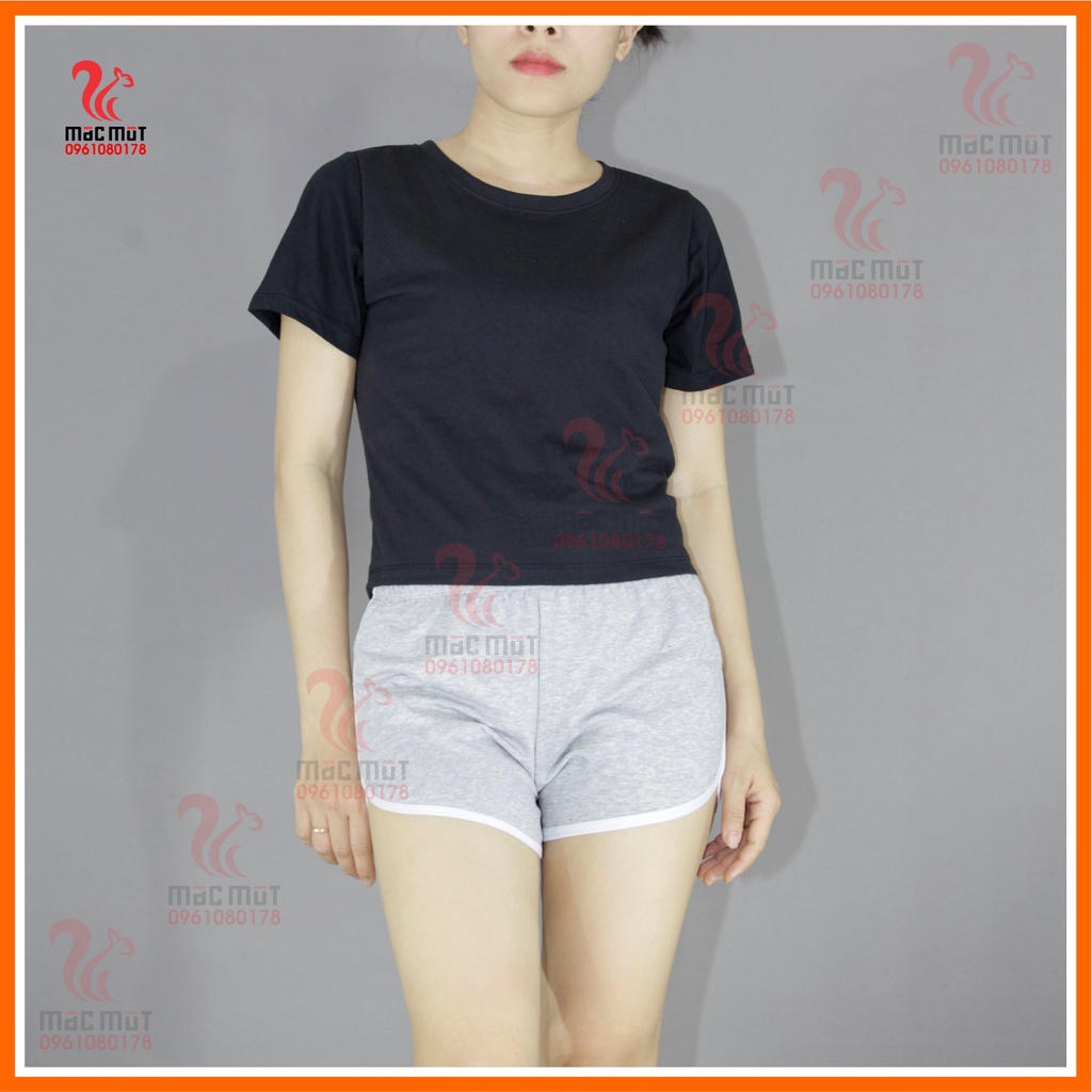 Q010 - Quần thời trang dễ thương phù hợp làm đồ mặc nhà, đồ đi ngủ, đồ tập thể thao. Quần thun ngắn cotton, Macmot
