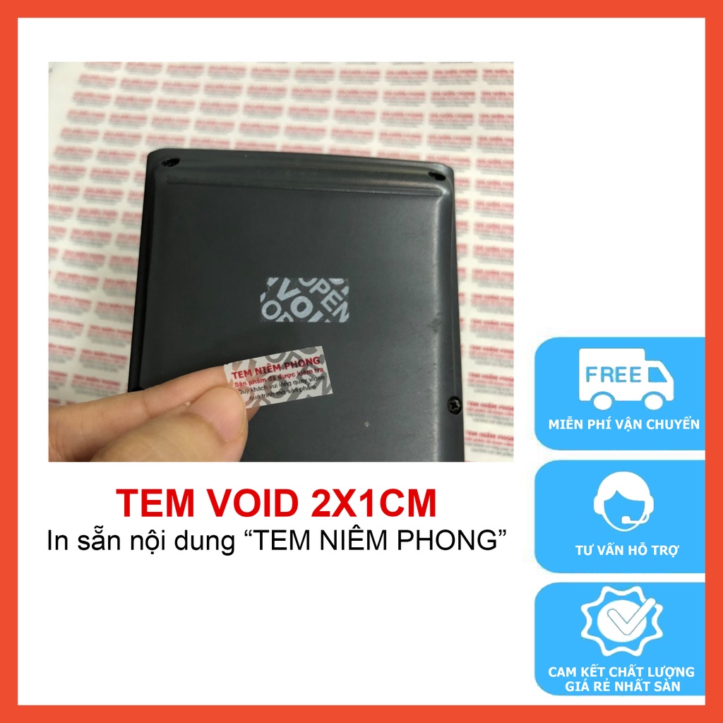 100 cái tem VOID NIÊM PHONG SẢN PHẨM - bóc ra hiện chữ void