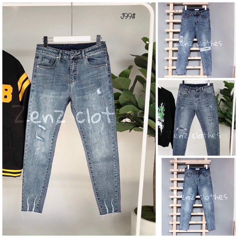 Quần Jean Nam Xanh cào kiểu không lai - ZENZ CLOTHES