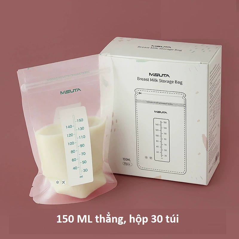 TẶNG BÚT - Túi trữ sữa cao cấp Misuta 150ml 200ml, hộp 30 túi
