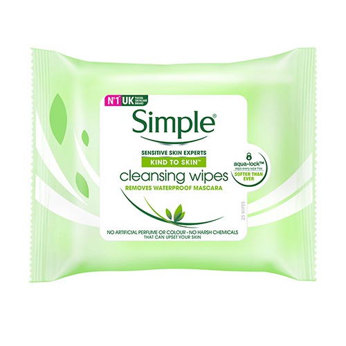  Khăn tẩy trang Simple Cleansing Facial Wipes 25 tờ | BigBuy360 - bigbuy360.vn