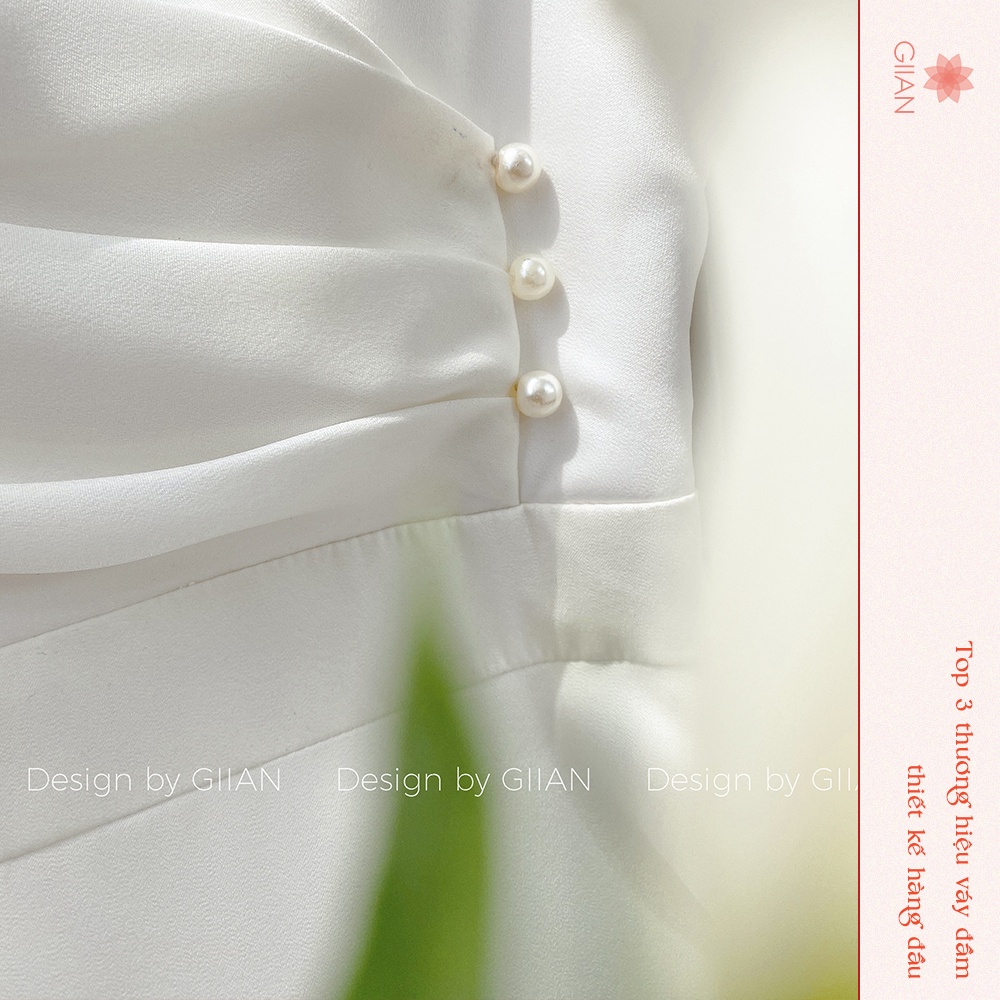 Váy trắng cô dâu chất lụa tằm dáng dài VA0130 thiết kế chínth hãng GIIAN