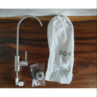 Vòi inox 304 nối nhanh ống 6 hoặc 10. Cho máy RO và Ion kiềm có vòi trên