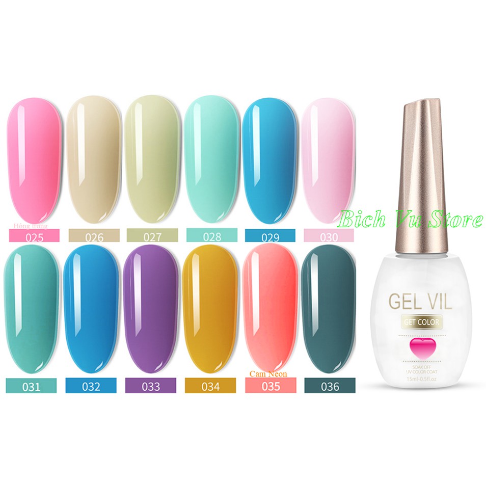 Sơn Gel Vil 168k/6 chai (Tặng bảng màu khi mua 12 chai son Vill)