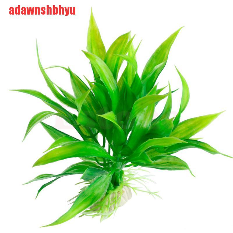 [adawnshbhyu]Plastic Manmade Water Plant Grass Green 15cm Height for Aquarium