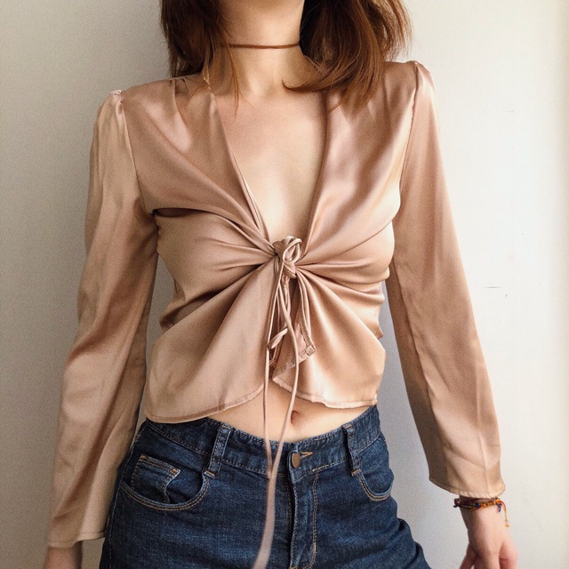 [ORDER] Áo kiểu nữ lụa satin sang chảnh✨ ảnh thật mẫu mặc_hàng thiết kế