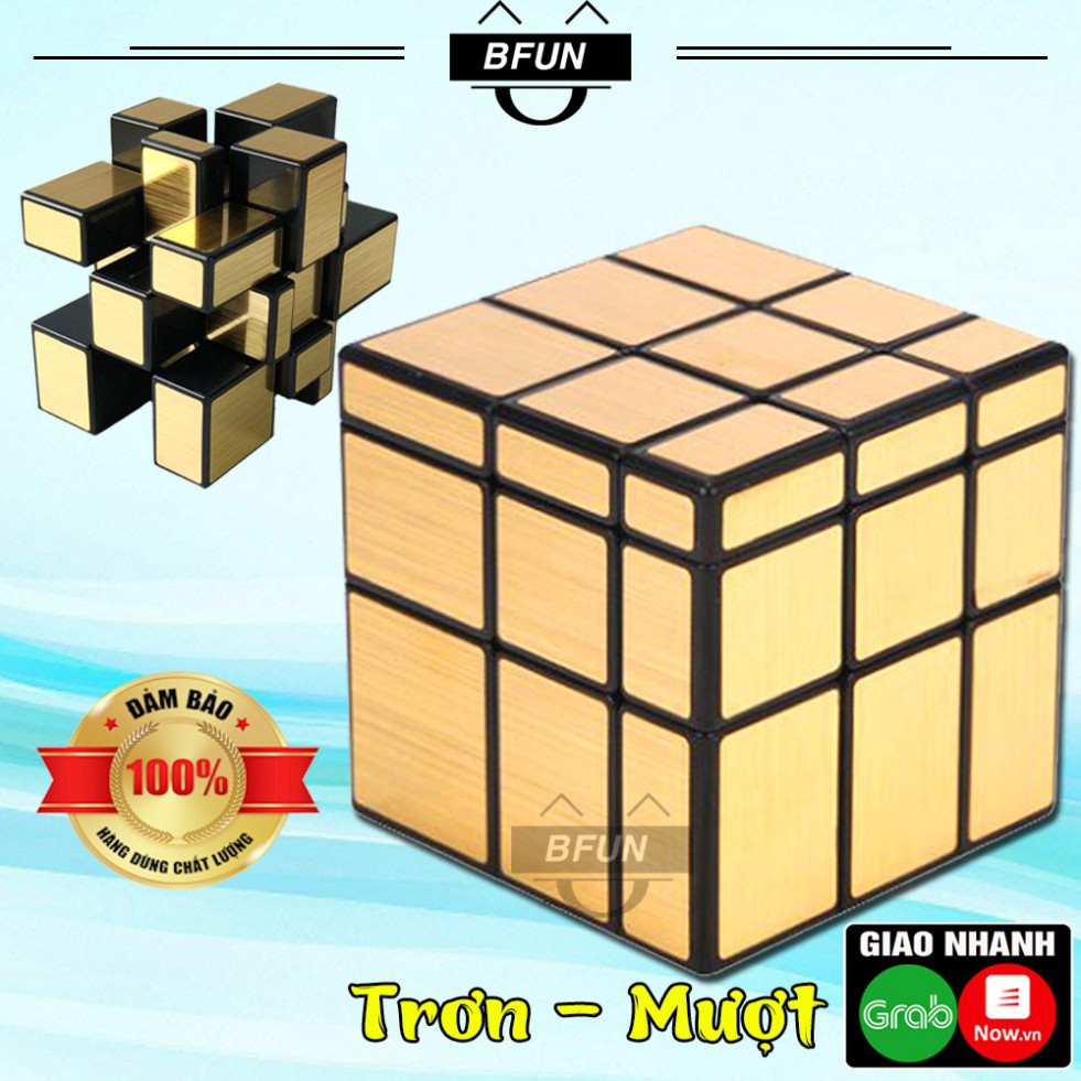 Rubik Mirror 3x3 GƯƠNG VÀNG Loại Xịn Xoay Trơn - Khối Rubik Biến Thể 6 Mặt, Đồ Chơi Trẻ Em BFUN (Shop có bán Rubik 3x3)