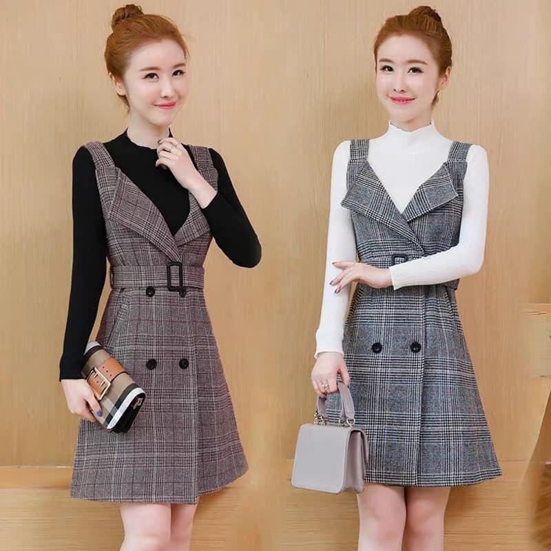 Set váy dạ cổ bẻ J330