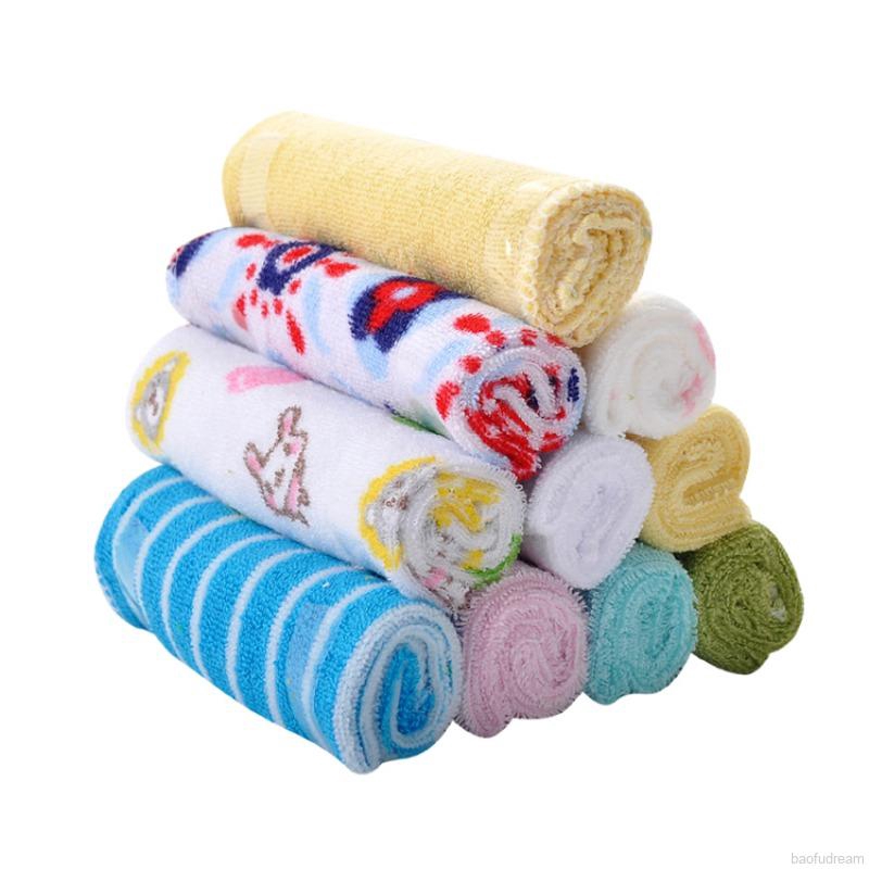 Set 8 khăn lau nước bọt bằng cotton cho bé sơ sinh