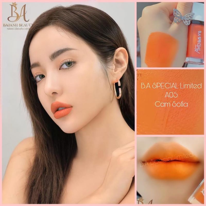 Loa Loa!   Son B.A Special Limited – Son Hữu Cơ Không Chì Siêu Lì – Màu Son Cam Tươi Sáng