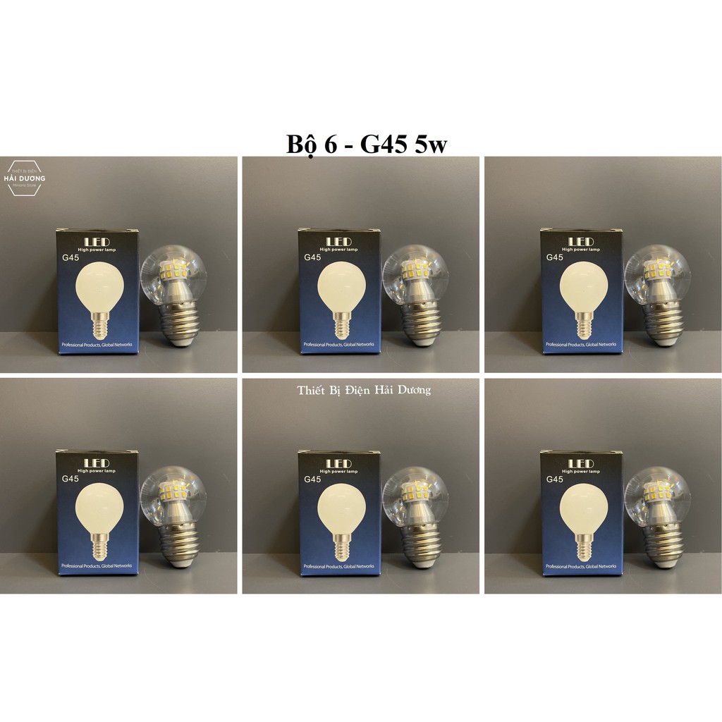 Bộ 6 Bóng Đèn Led G45 3 Chế Độ Ánh Sáng 7w Trắng - Vàng - Trung Tính Đui E27  Chip led siêu sáng - Bảo hành 2 năm