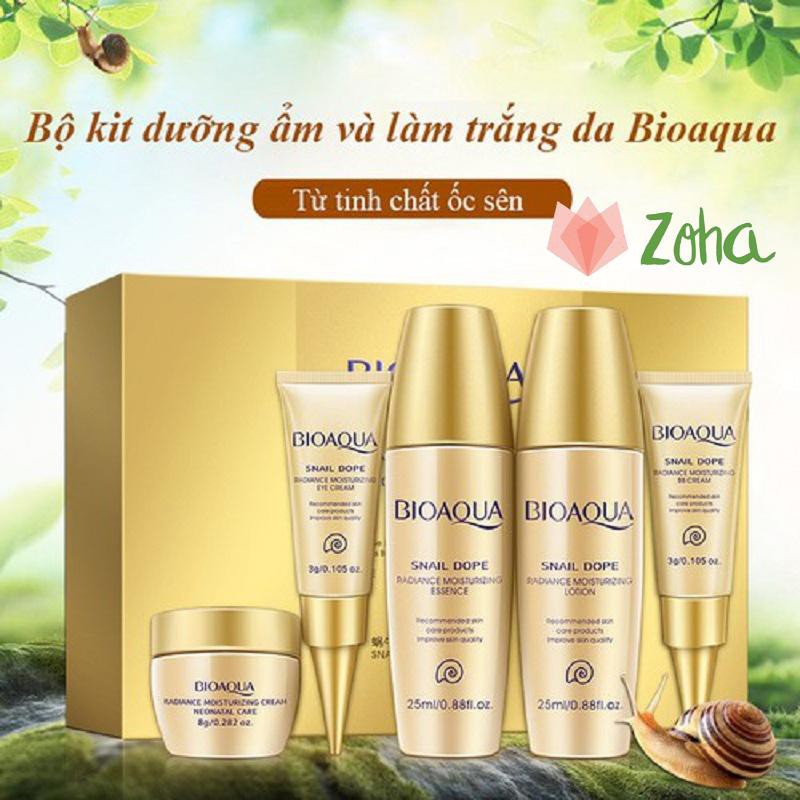 Bộ kit dưỡng ẩm và làm trắng da tinh chất ốc sên bộ dưỡng da dùng thử ZH-BDD-OS