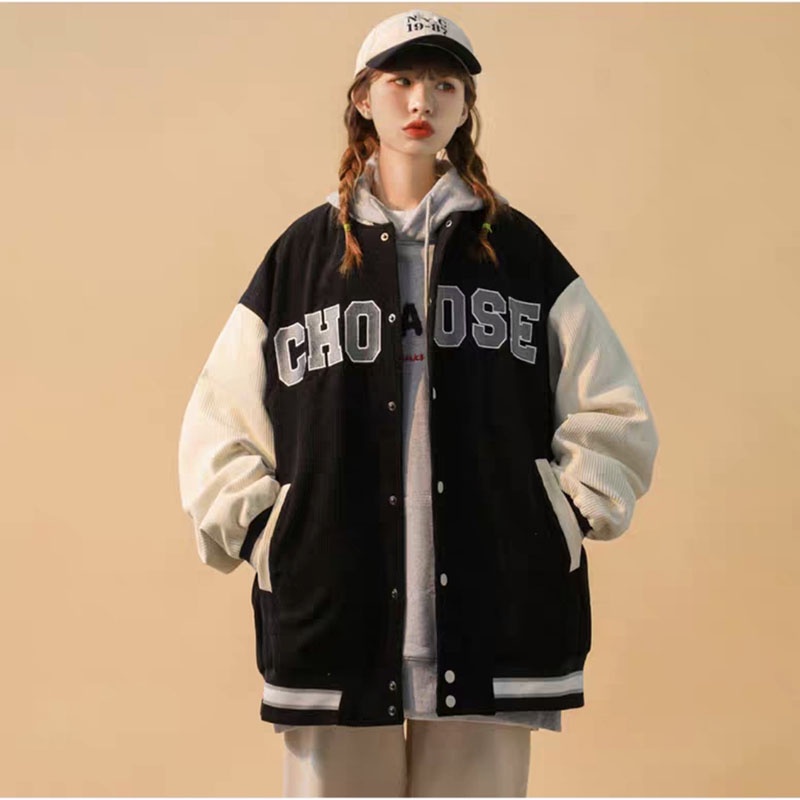 Áo Khoác Bomber Chất Nhung Tăm 2 Lớp Thêu Chữ CHOOSE M510 Lolla_Fashion