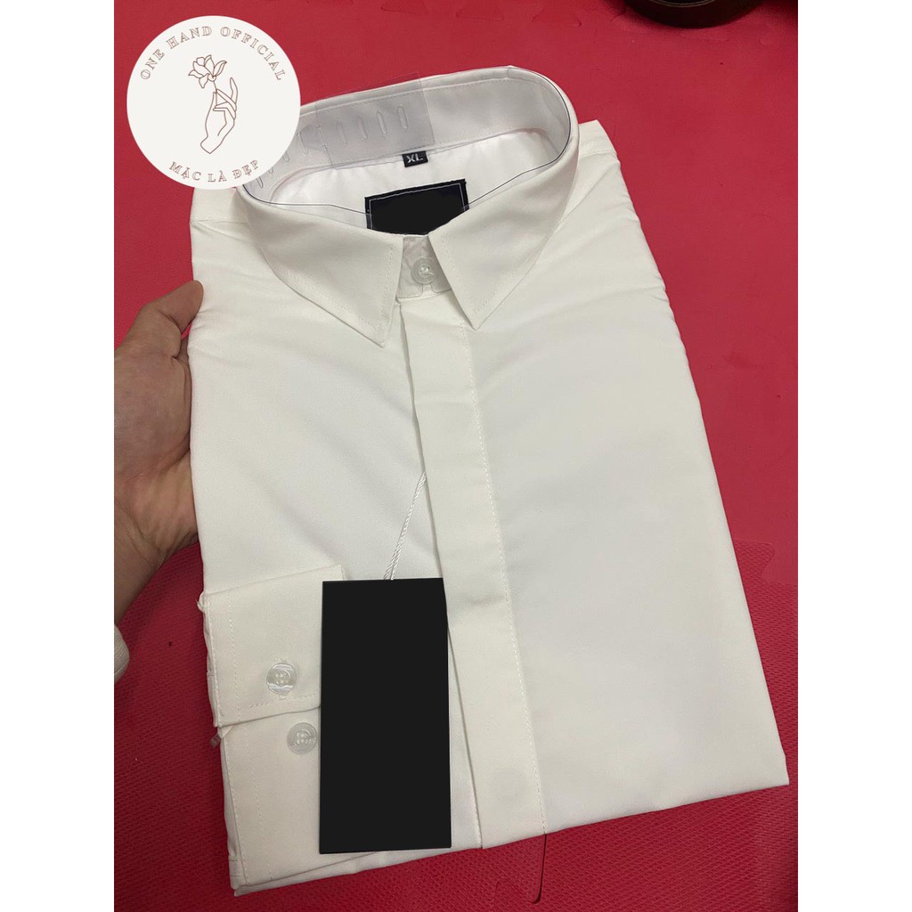 Áo Sơ Mi Trắng Nam Dấu Cúc  💕1𝖍𝖆𝖓𝖉💕 Sơ Mi Nam Nẹp Ẩn Không Nhăn, Không Xù, Không Bay Màu - Mặc Là Đẹp - Mã SMDC | BigBuy360 - bigbuy360.vn