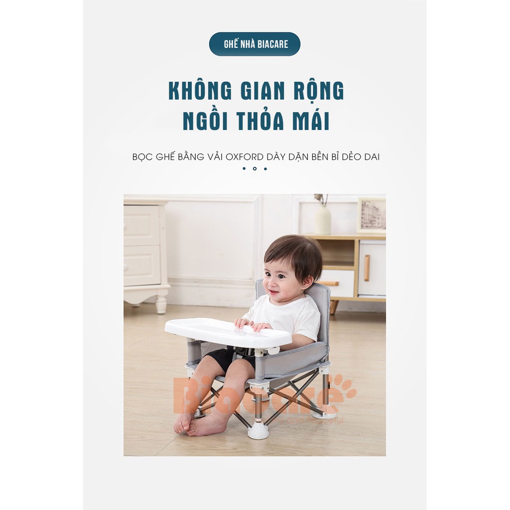 Ghế Ăn Dặm Gấp Gọn Biacare kiểu dáng Hàn Quốc Siêu Nhẹ Cho Bé, Ghế Ăn Dặm Du Lịch Gấp Gọn