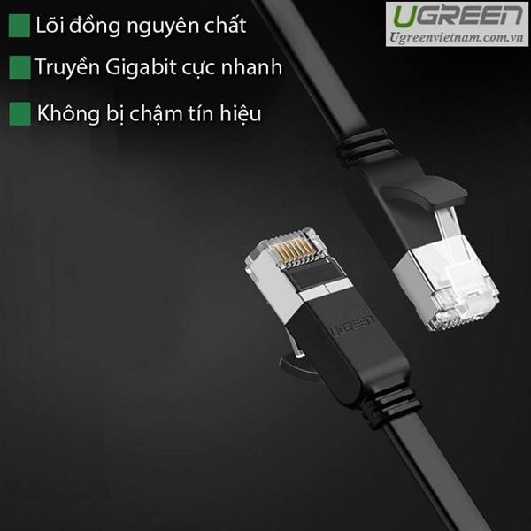 Dây cáp mạng Cat6 RJ45 Dẹt Cao Cấp UGREEN 50183 Dài 0,5m - Hàng Chính hãng